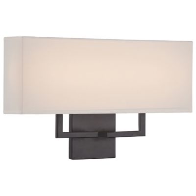 Buy George Kovacs 2-Light Wall Sconce in Bronze with Fabric Shade from Bed Bath & Beyond
